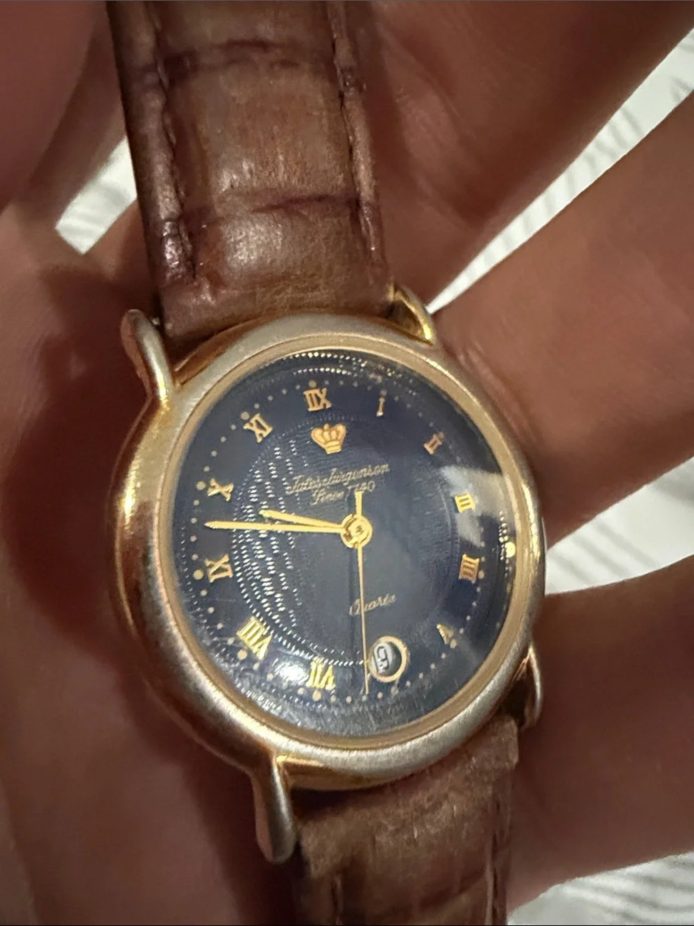 Blue Dial Gold-Tone Automatic Watch